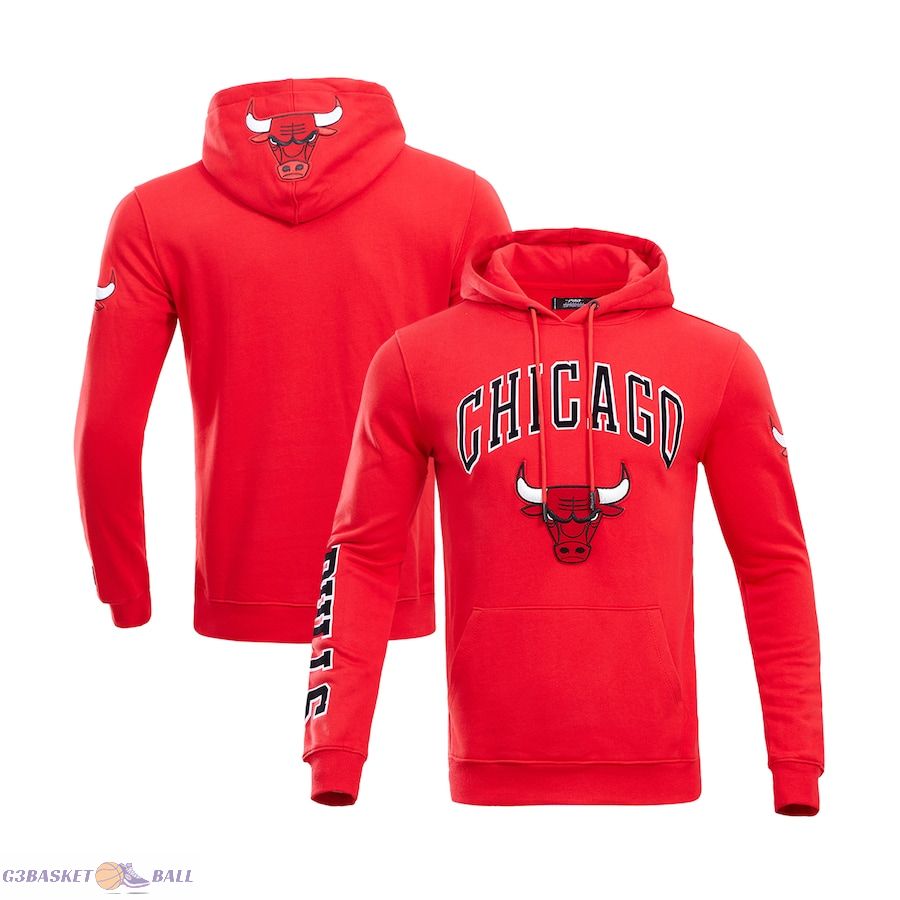 Men's Chicago Bulls Pro Standard Red Classic FLC Pullover Hoodie