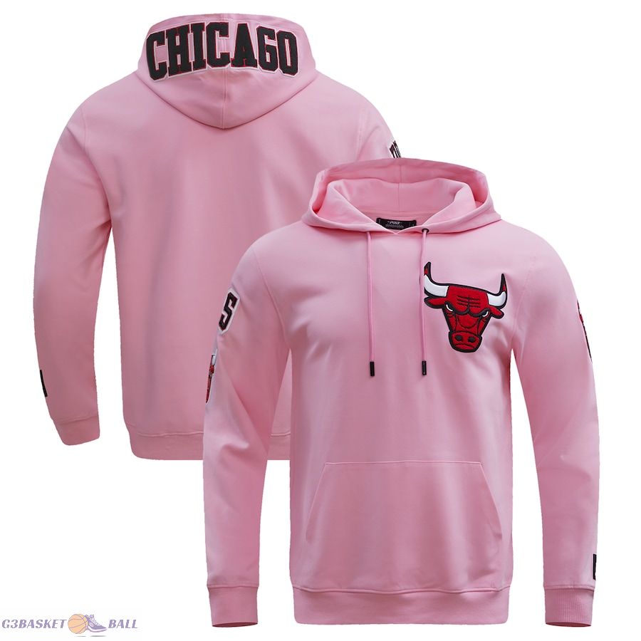 Men's Chicago Bulls Pro Standard Pink Classic Chenille DK Pullover Hoodie