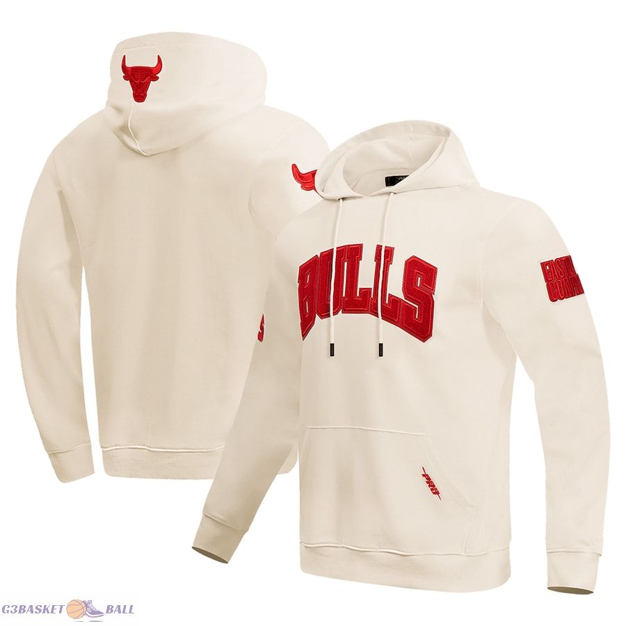 Men's Chicago Bulls Pro Standard Cream Triple Tonal DK Pullover Hoodie