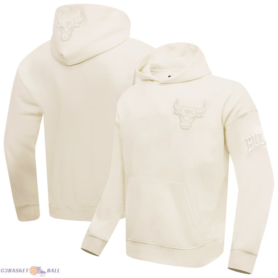 Men's Chicago Bulls Pro Standard Cream Neutral Dropped Shoulder Fleece Pullover Hoodie