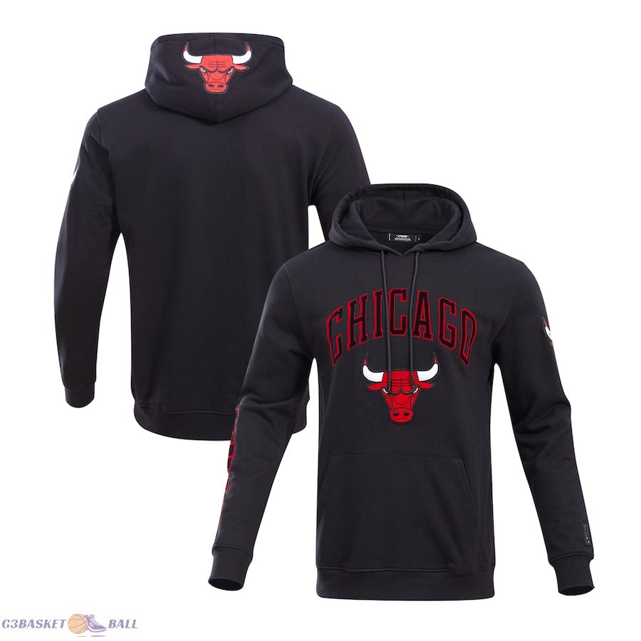 Men's Chicago Bulls Pro Standard Black Classic FLC Pullover Hoodie