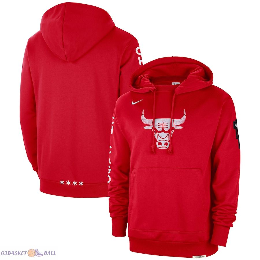 Men's Chicago Bulls Nike Red 2023/24 City Edition Courtside Standard Issue Pullover Hoodie