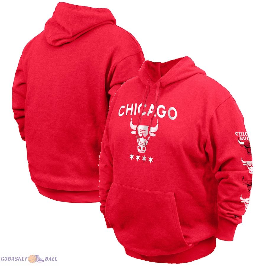 Men's Chicago Bulls New Era Red Big & Tall 2023/24 City Edition Pullover Hoodie