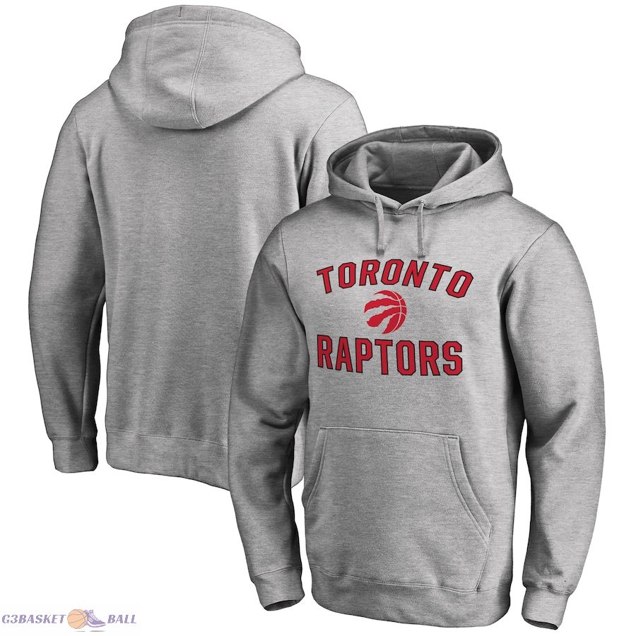 Men's Toronto Raptors Ash Victory Arch Pullover Hoodie