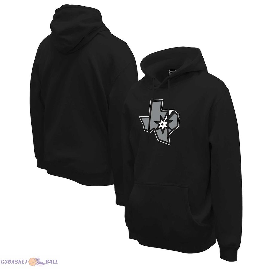 Unisex San Antonio Spurs Stadium Essentials Black Primary Logo Pullover Hoodie