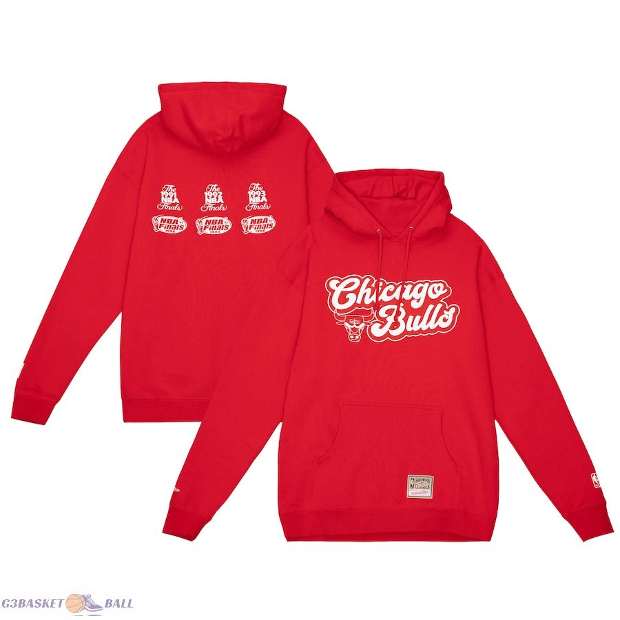 Men's Chicago Bulls Mitchell & Ness Red Hardwood Classics Cherry Bomb Tri-Blend Pullover Hoodie