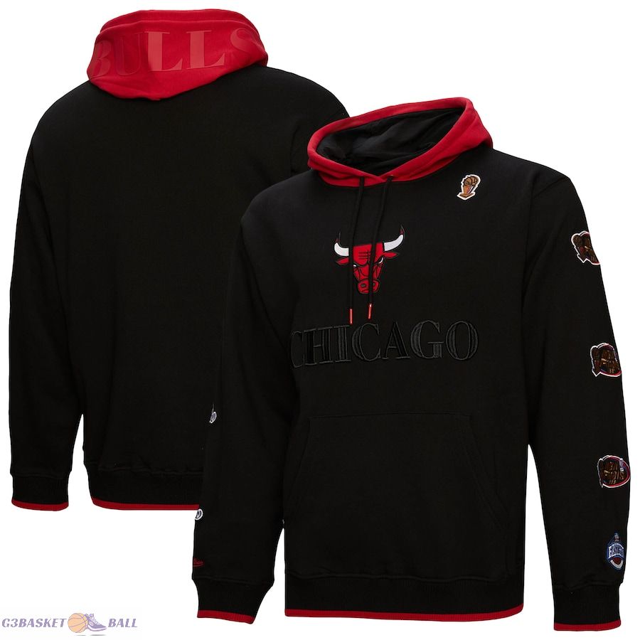 Men's Chicago Bulls Mitchell & Ness Black Hardwood Classics Team OG 3.0 Pullover Hoodie