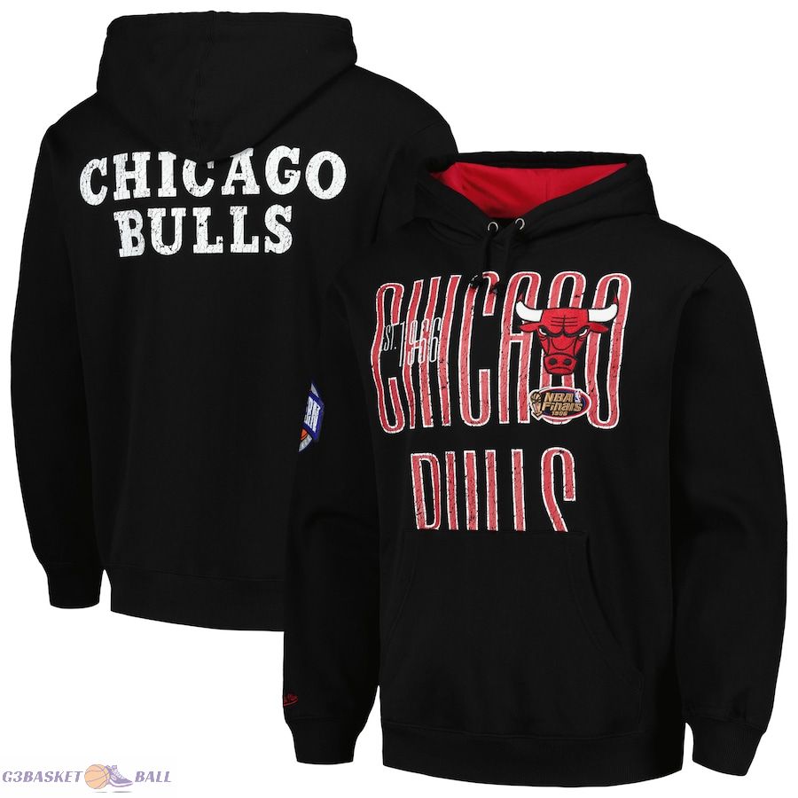 Men's Chicago Bulls Mitchell & Ness Black Hardwood Classics OG 2.0 Pullover Hoodie