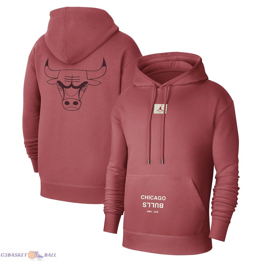 Men's Chicago Bulls Jordan Brand Red Courtside Statement Edition Pullover Hoodie