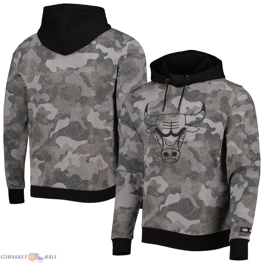 Men's Chicago Bulls Hugo Boss Black Camo Pullover Hoodie