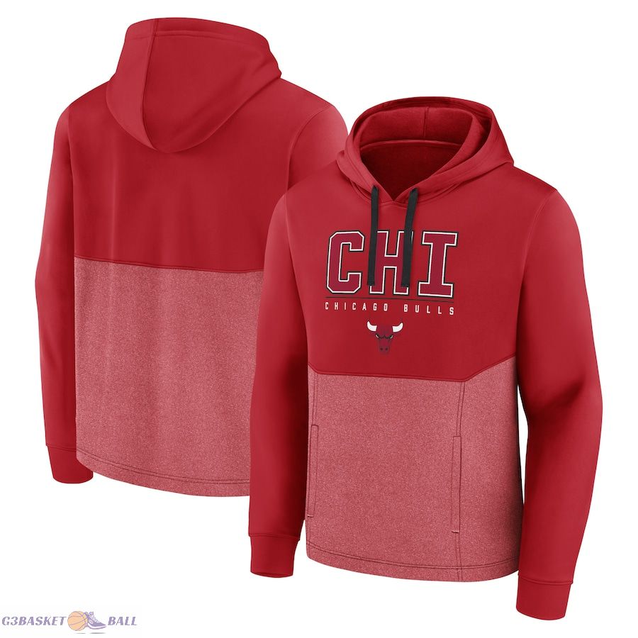 Men's Chicago Bulls Fanatics Red Successful Tri-Blend Pullover Hoodie