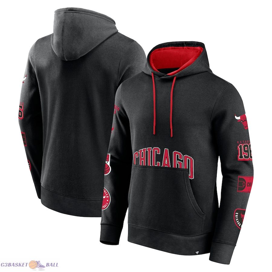 Men's Chicago Bulls Fanatics Black Home Court Pullover Hoodie