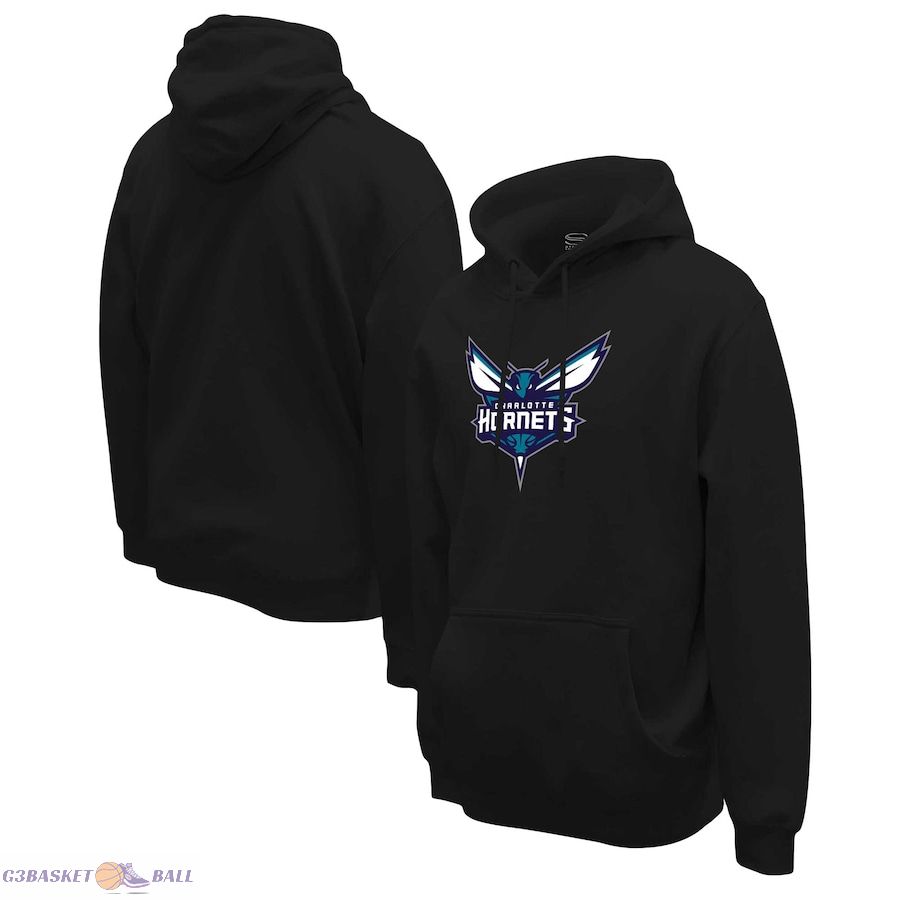 Unisex Charlotte Hornets Stadium Essentials Black Primary Logo Pullover Hoodie