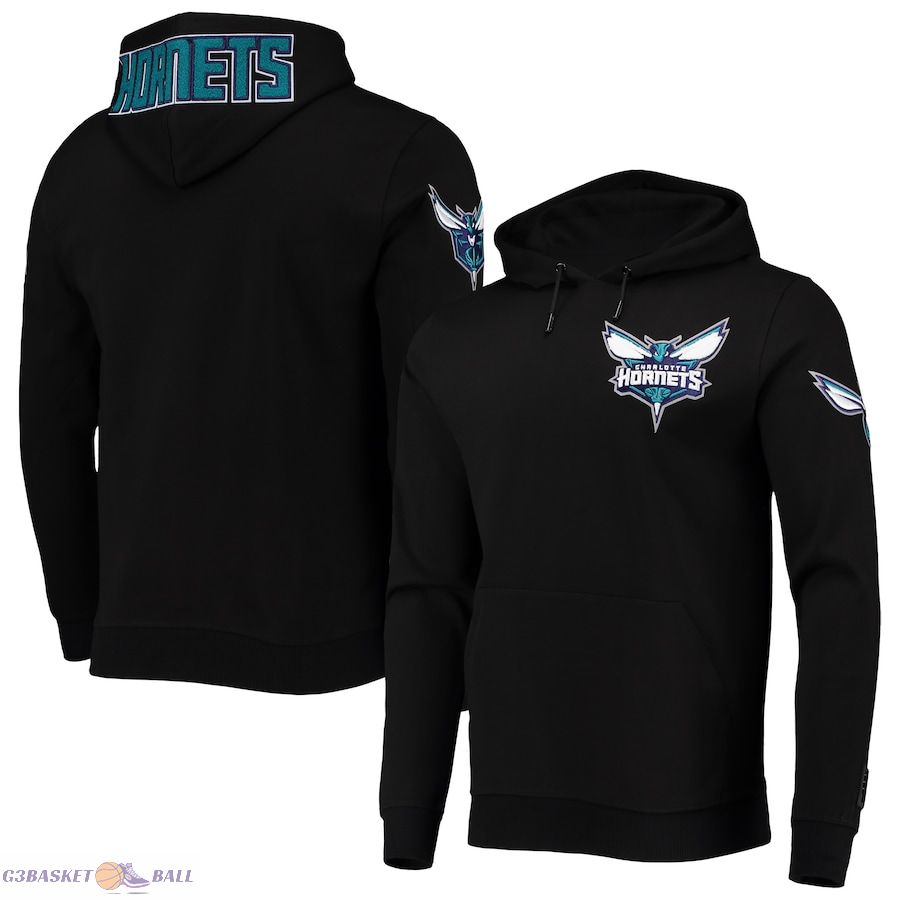 Men's Charlotte Hornets Pro Standard Black Logo Pullover Hoodie