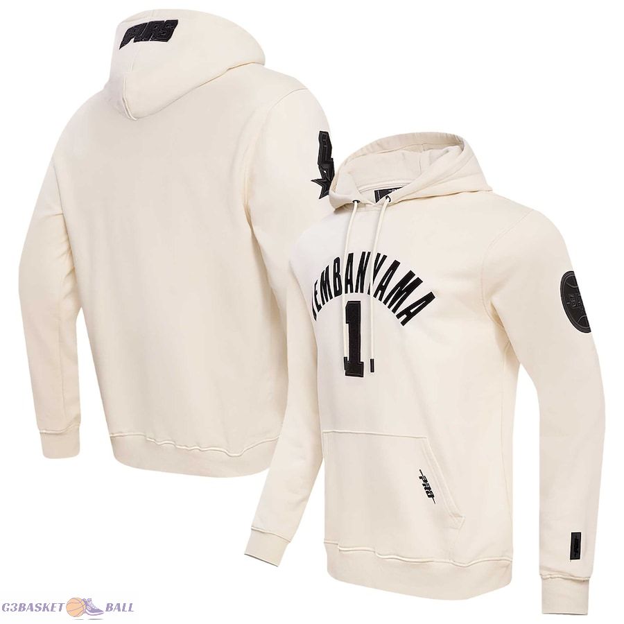 Men's San Antonio Spurs Victor Wembanyama Pro Standard Cream Triple Tonal Player Pullover Hoodie