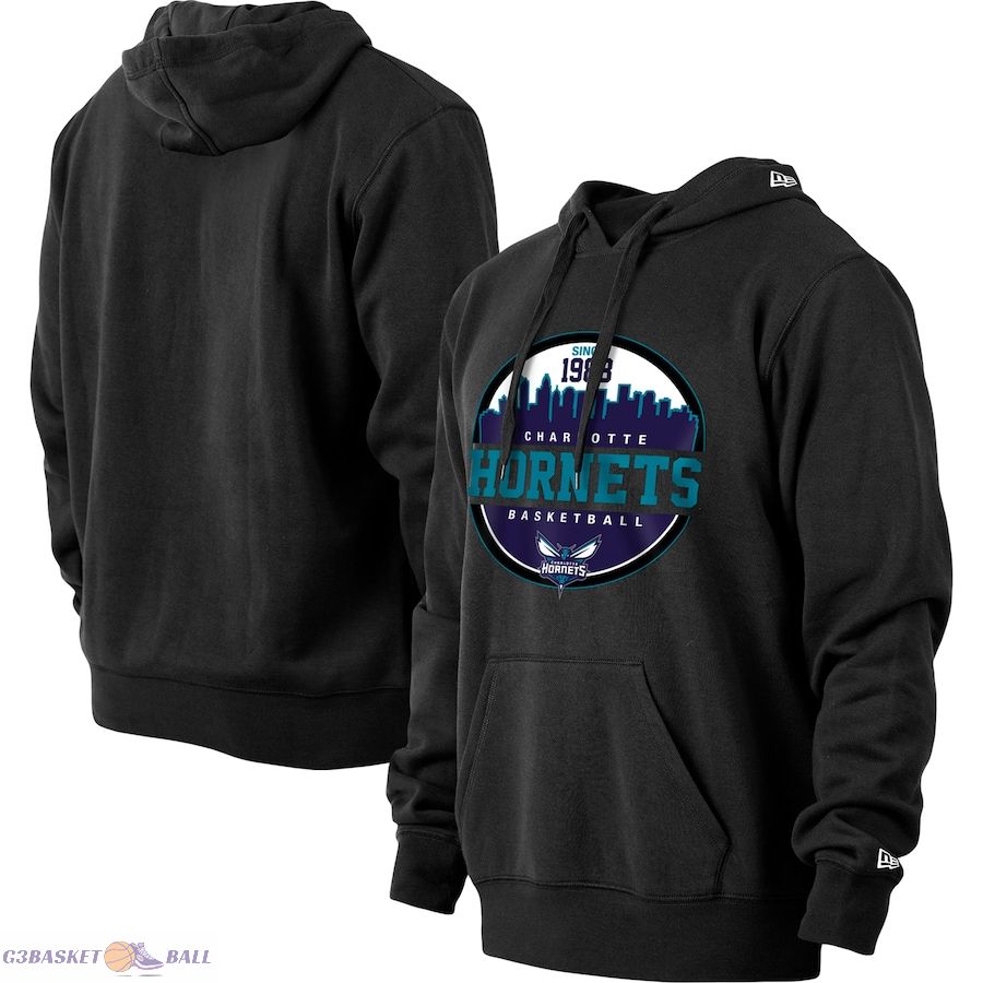 Men's Charlotte Hornets New Era Black Localized Pullover Hoodie