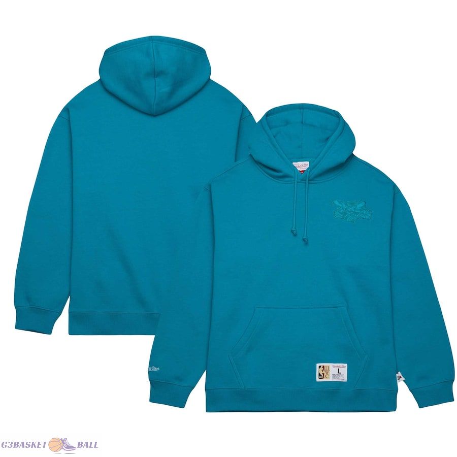 Men's Charlotte Hornets Mitchell & Ness Teal Hardwood Classics Tonal Pullover Hoodie