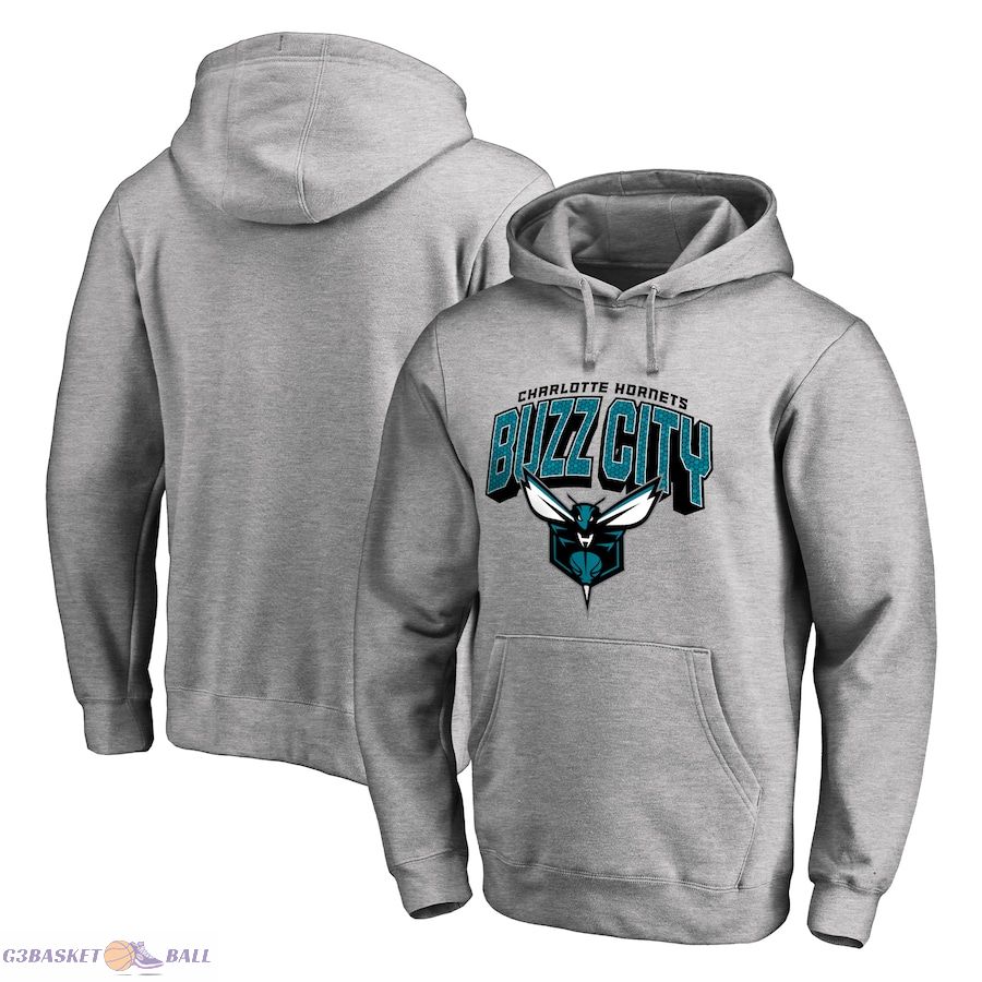 Men's Charlotte Hornets Heather Gray Hometown Collection Pullover Hoodie