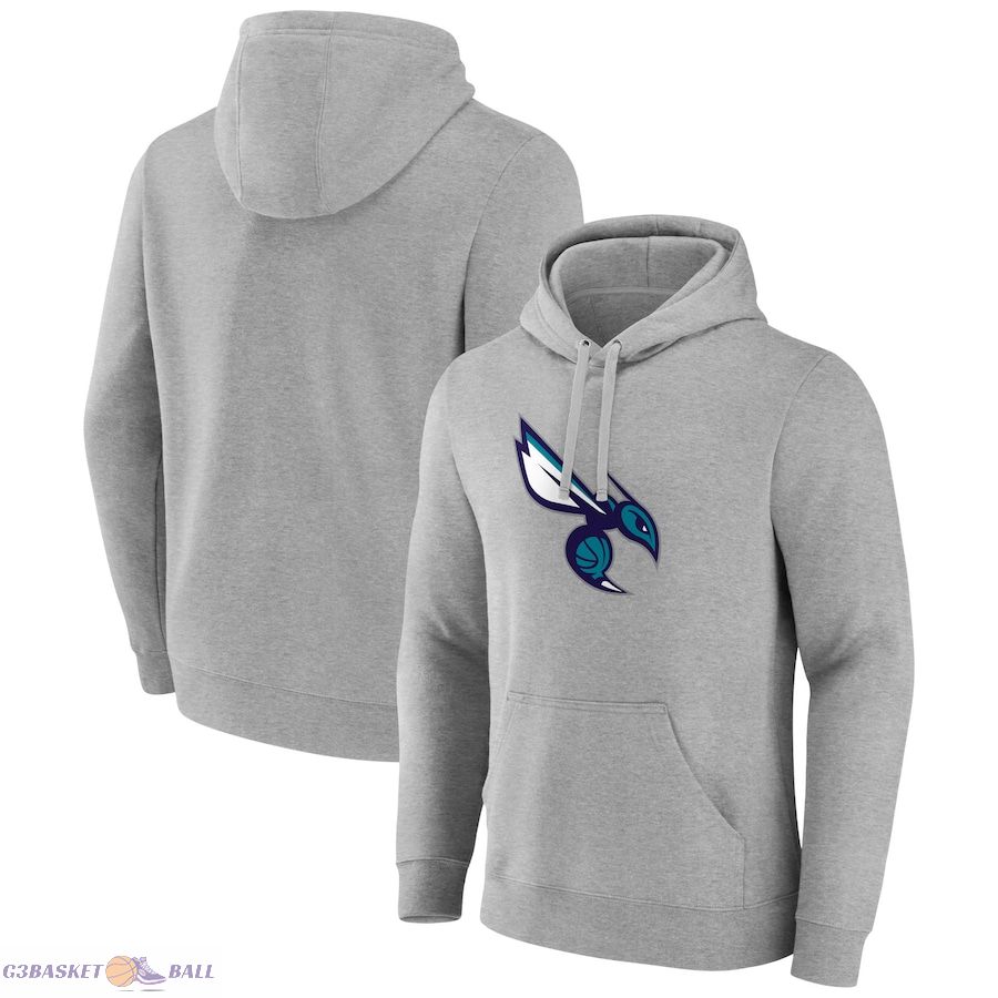 Men's Charlotte Hornets Gray Alternate Logo Pullover Hoodie