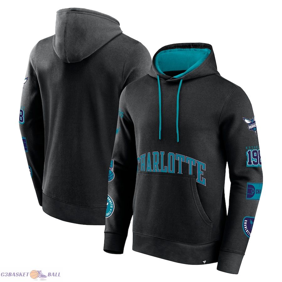 Men's Charlotte Hornets Fanatics Black Home Court Pullover Hoodie