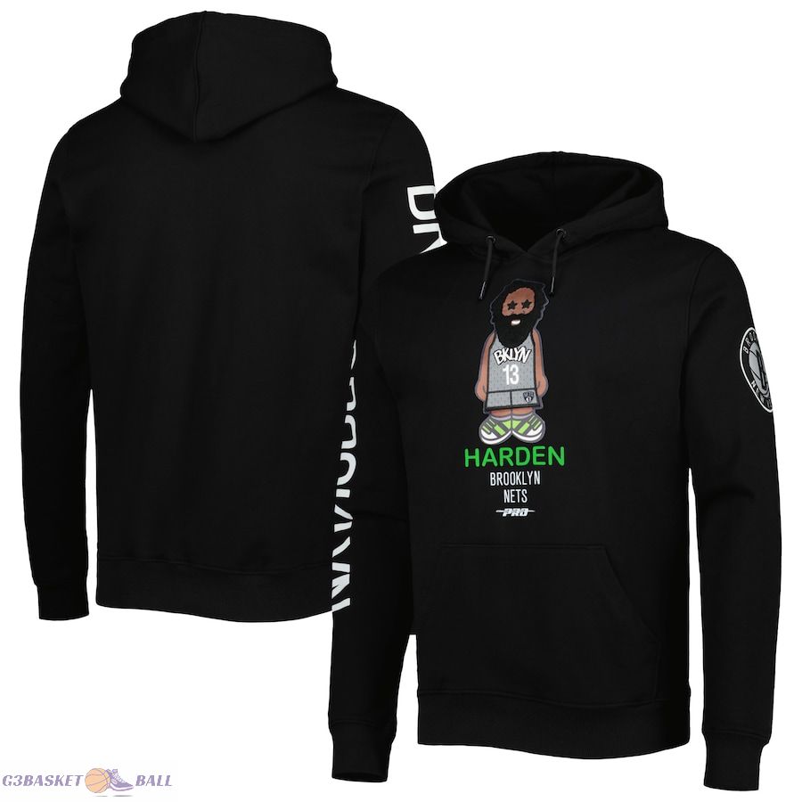 Men's Brooklyn Nets James Harden Pro Standard Black Mini Player Graphic Pullover Hoodie