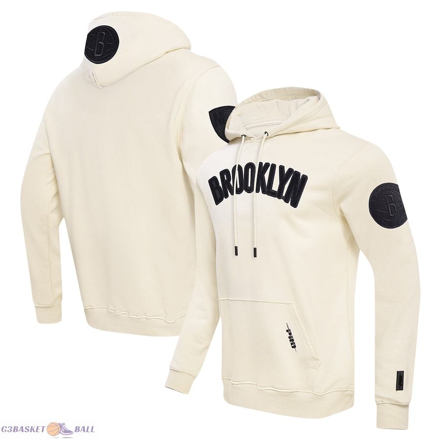 Men's Brooklyn Nets Pro Standard Cream Triple Tonal DK Pullover Hoodie