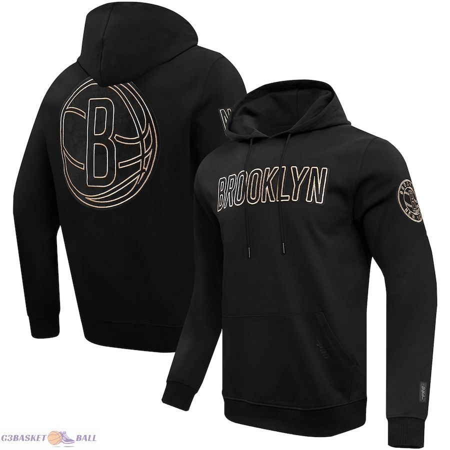 Men's Brooklyn Nets Pro Standard Black & Gold Pullover Hoodie