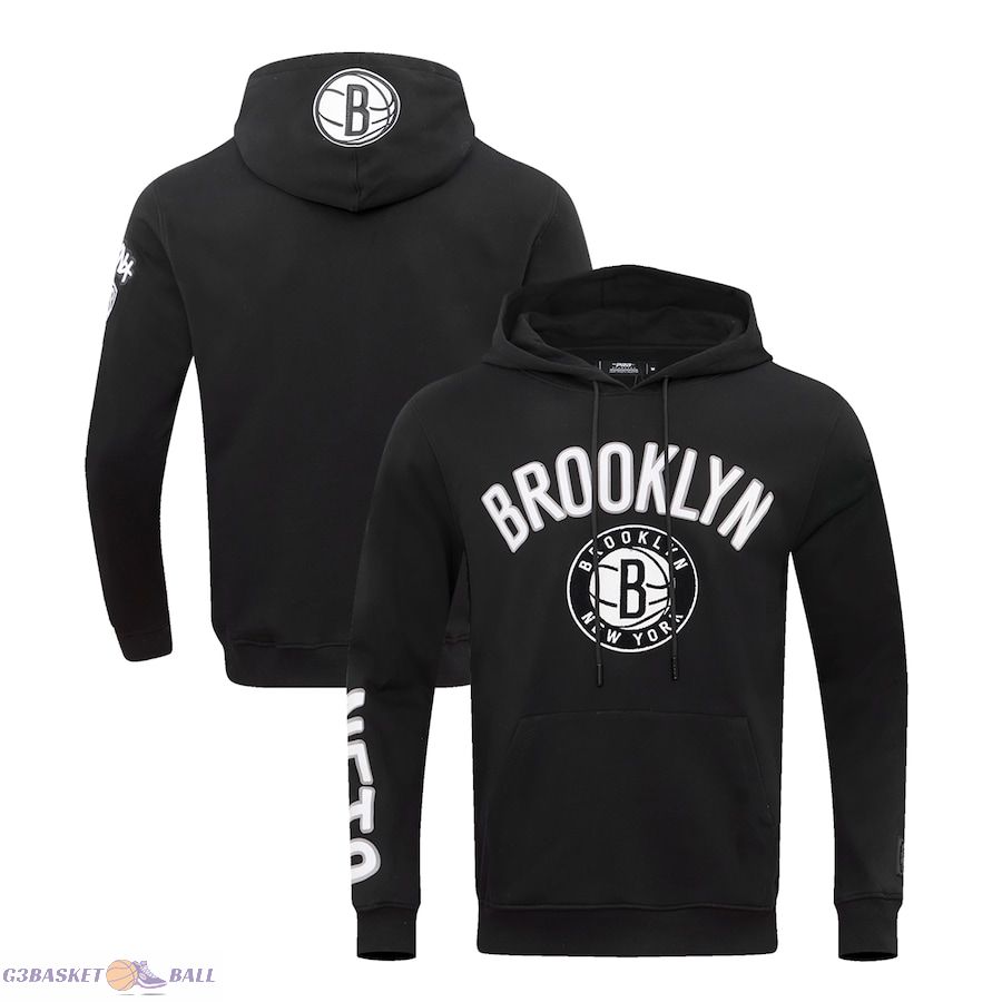 Men's Brooklyn Nets Pro Standard Black Classic FLC Pullover Hoodie