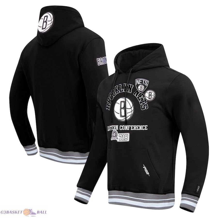 Men's Brooklyn Nets Pro Standard Black Area Code Pullover Hoodie