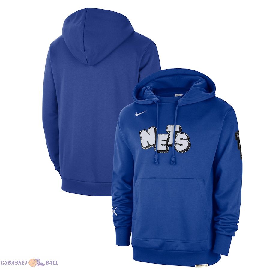 Men's Brooklyn Nets Nike Blue 2023/24 City Edition Courtside Standard Issue Pullover Hoodie