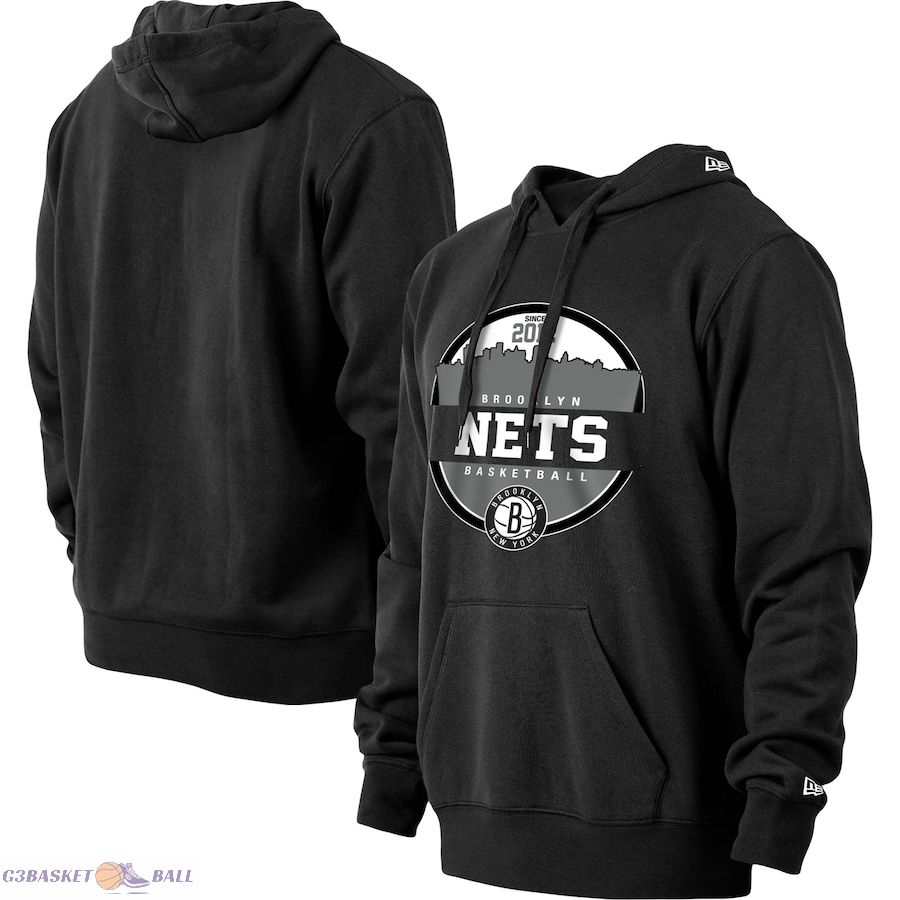 Men's Brooklyn Nets New Era Black Localized Pullover Hoodie