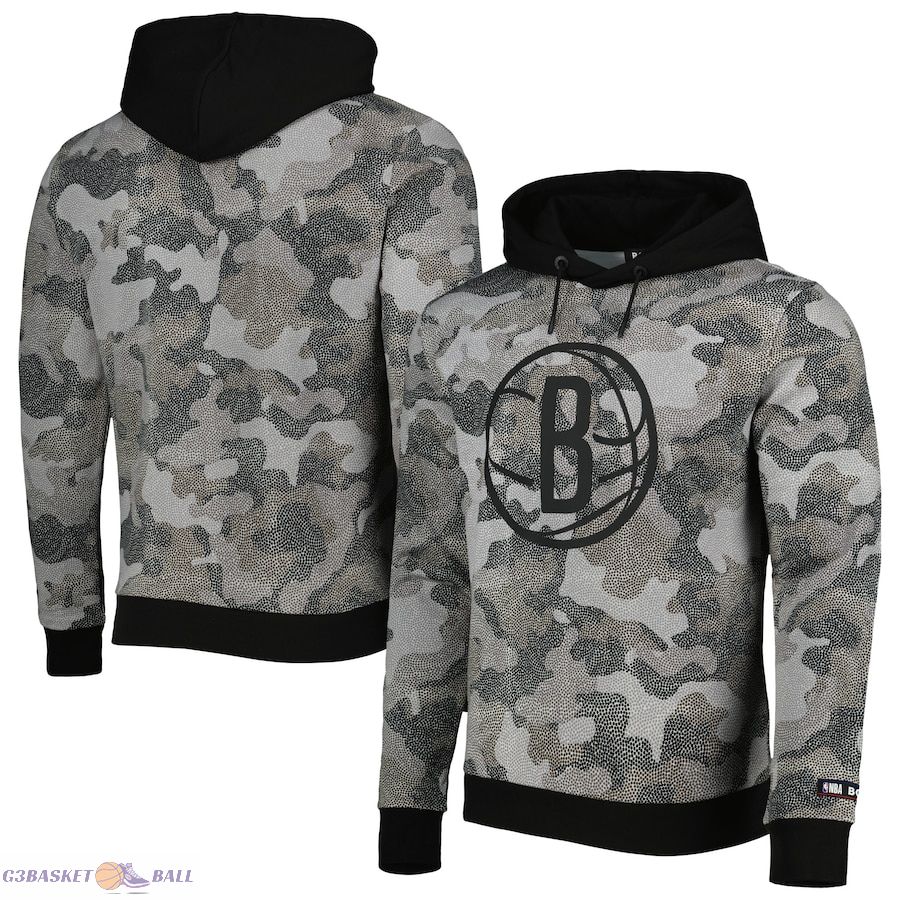 Men's Brooklyn Nets Hugo Boss Black Camo Pullover Hoodie