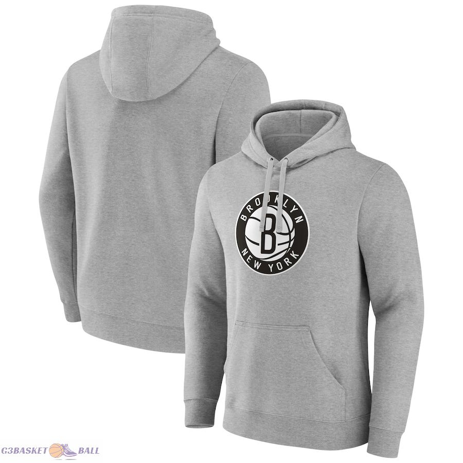 Men's Brooklyn Nets Gray Alternate Logo Pullover Hoodie