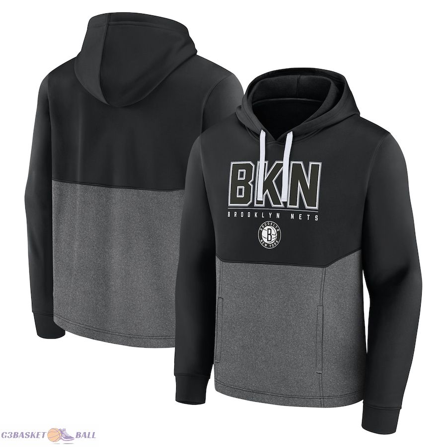 Men's Brooklyn Nets Fanatics Black Successful Tri-Blend Pullover Hoodie