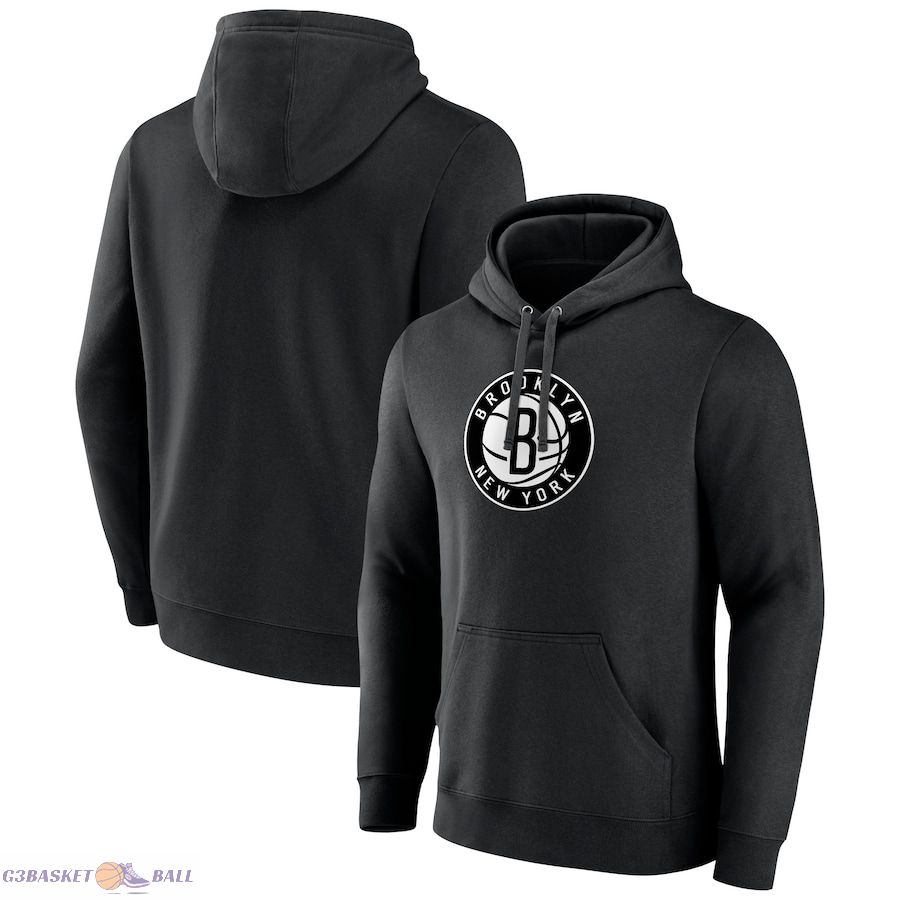 Men's Brooklyn Nets Fanatics Black Primary Logo Pullover Hoodie