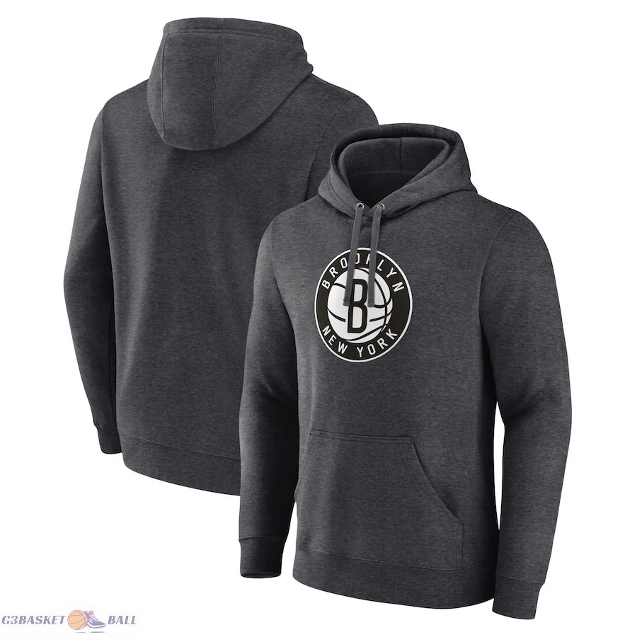 Men's Brooklyn Nets Charcoal Logo Pullover Hoodie