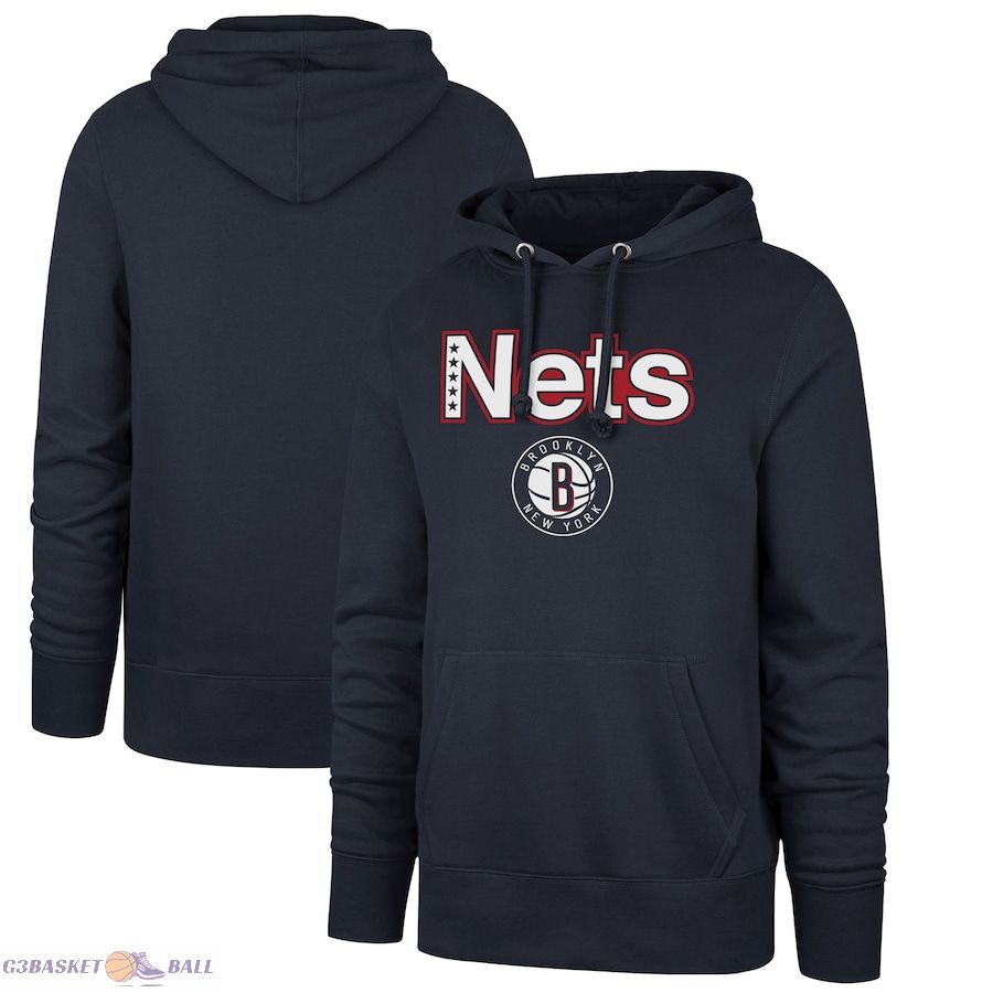 Men's Brooklyn Nets '47 Navy 2021/22 City Edition Pregame Headline Pullover Hoodie