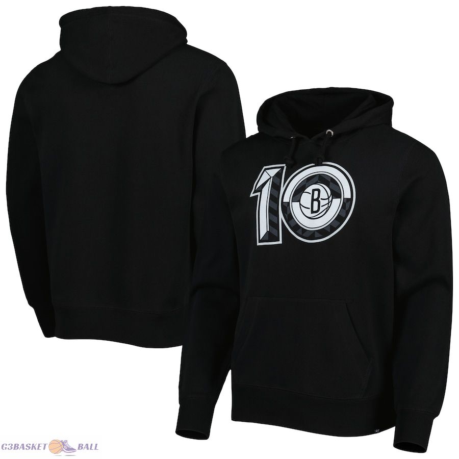 Men's Brooklyn Nets '47 Black 10th Anniversary Headline Pullover Hoodie