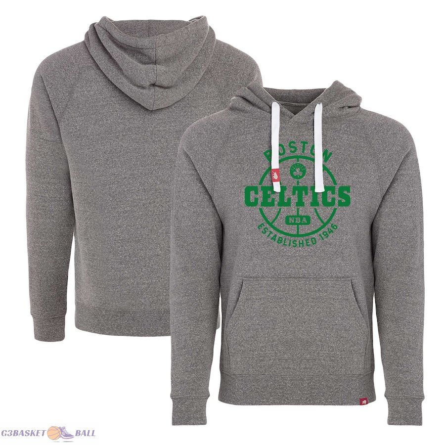 Men's Boston Celtics Sportiqe Gray Olsen Tri-Blend Raglan Pullover Hoodie