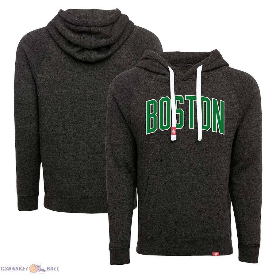 Men's Boston Celtics Sportiqe Black Olsen Tri-Blend Raglan Pullover Hoodie