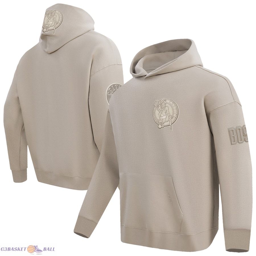 Men's Boston Celtics Pro Standard Tan Neutral Dropped Shoulder Fleece Pullover Hoodie