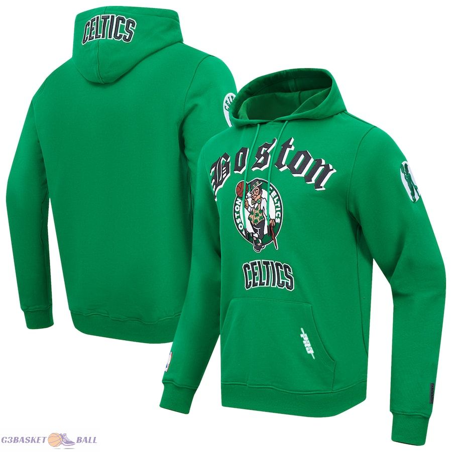 Men's Boston Celtics Pro Standard Kelly Green Old English Fleece Pullover Hoodie