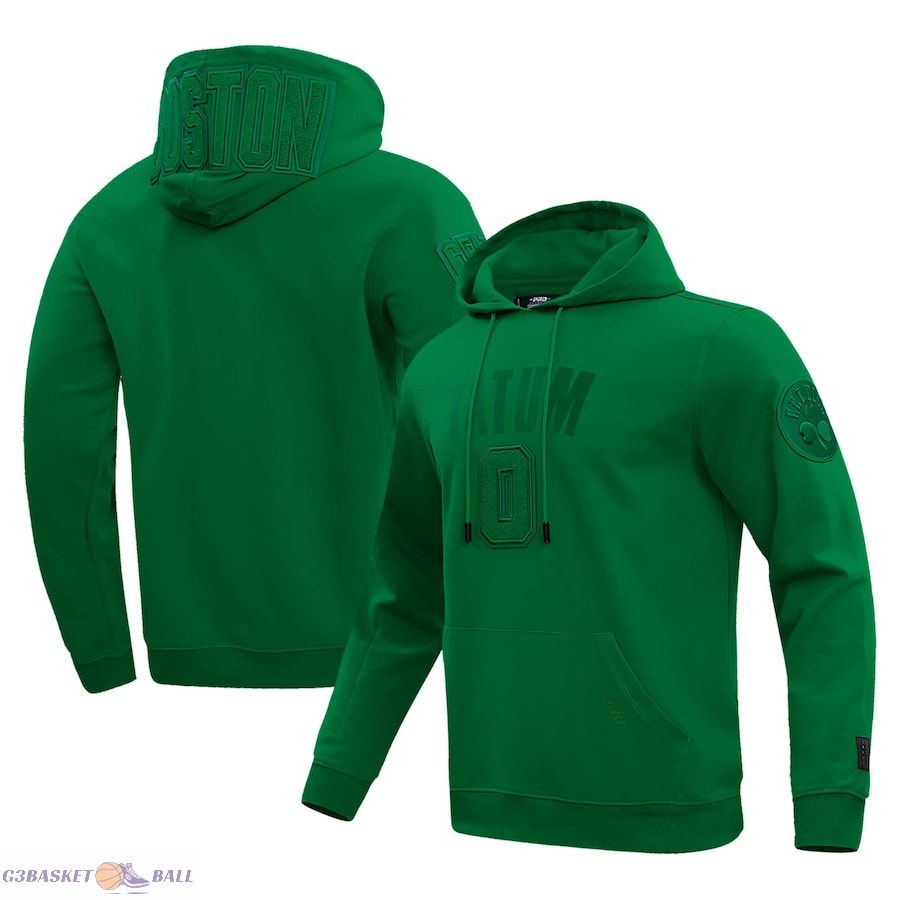 Men's Boston Celtics Jayson Tatum Pro Standard Kelly Green Triple Tonal Player Pullover Hoodie