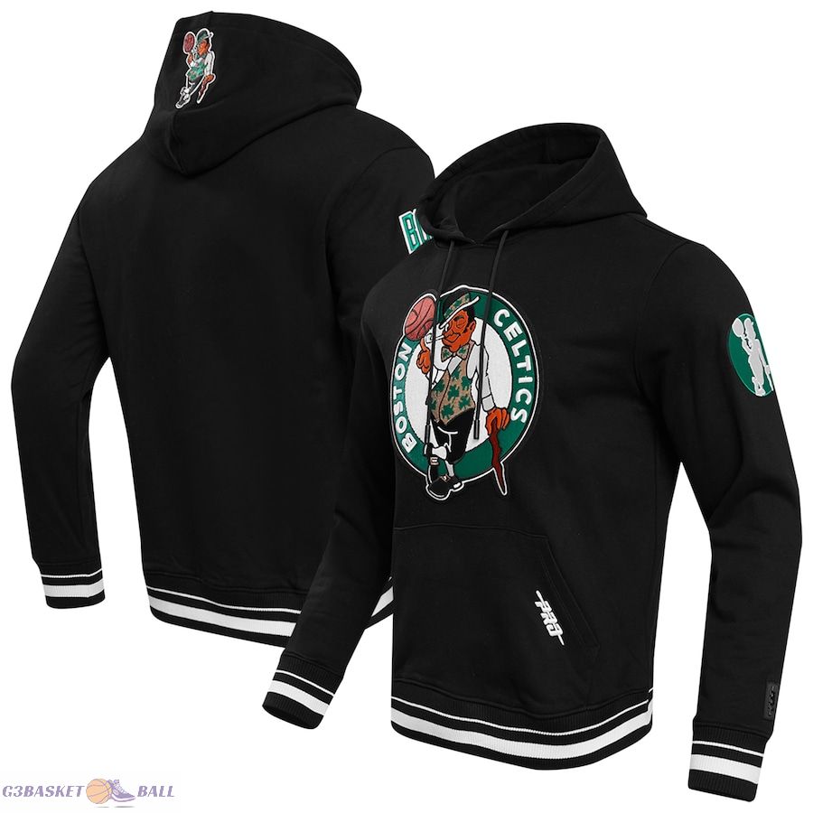 Men's Boston Celtics Pro Standard Black Retro Classic Pullover Hoodie