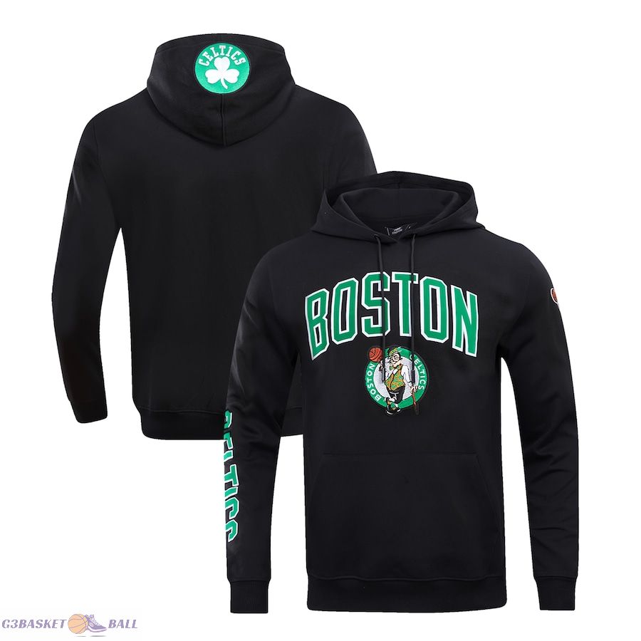 Men's Boston Celtics Pro Standard Black Classic FLC Pullover Hoodie