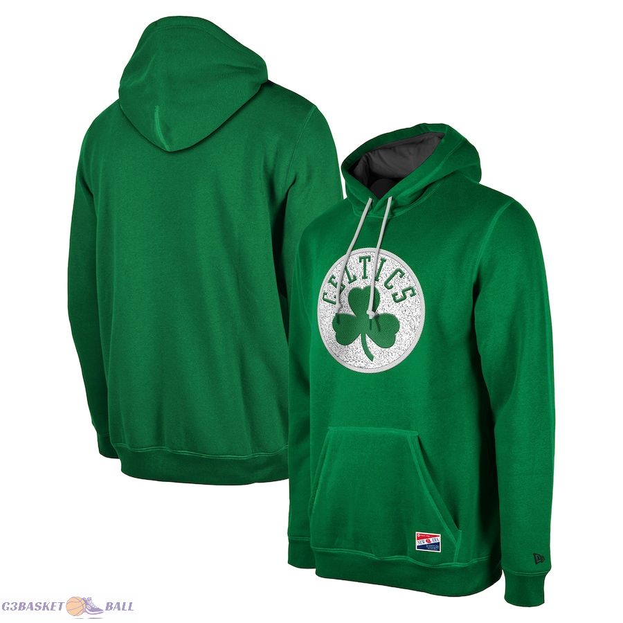 Men's Boston Celtics New Era Green Corduroy Applique Pullover Hoodie