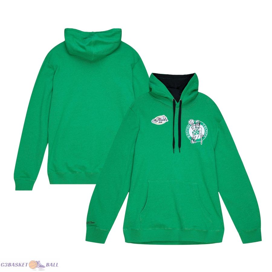 Men's Boston Celtics Mitchell & Ness Kelly Green Hardwood Classics Classic French Terry Pullover Hoodie