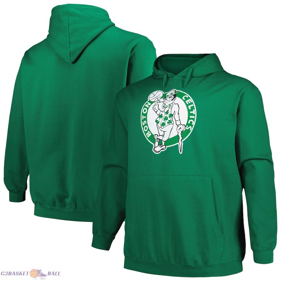 Men's Boston Celtics Mitchell & Ness Kelly Green Hardwood Classics Big & Tall Pullover Hoodie