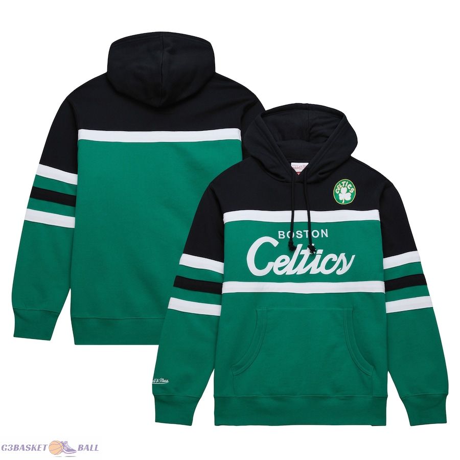 Men's Boston Celtics Mitchell & Ness Kelly Green Big & Tall Hardwood Classics Head Coach Pullover Hoodie