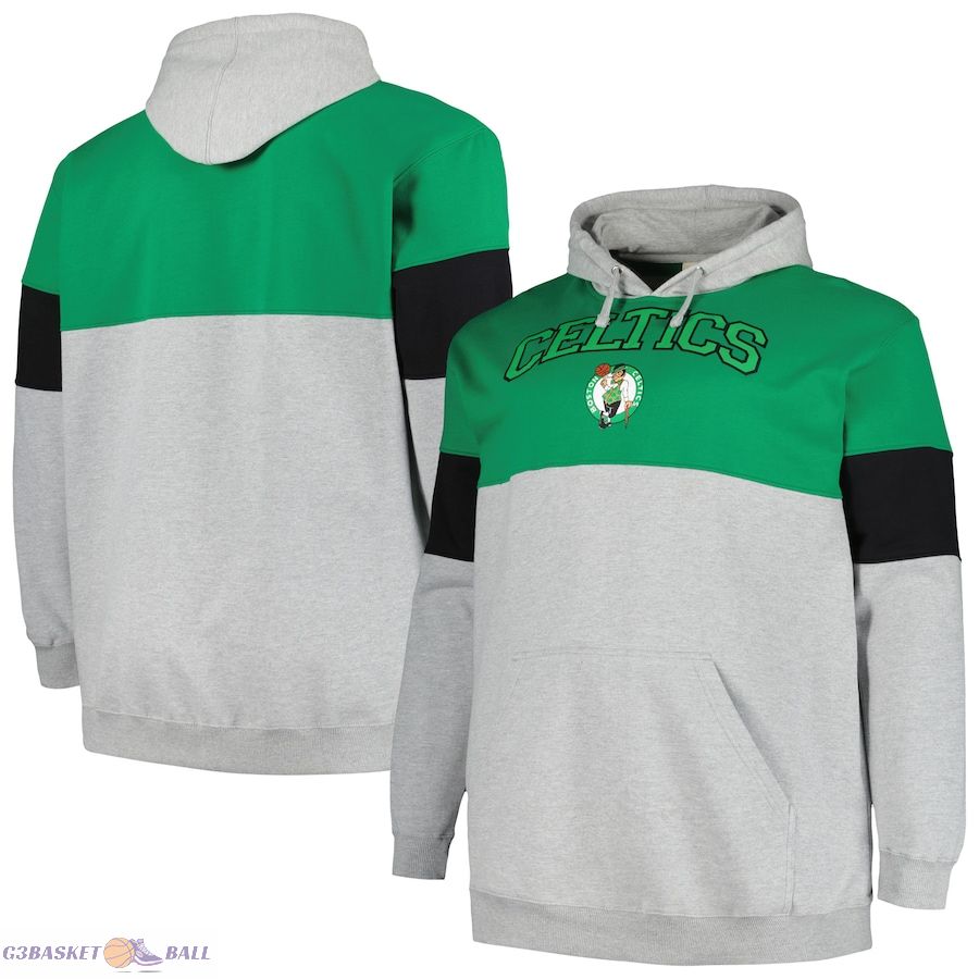 Men's Boston Celtics Fanatics Kelly Green/Black Big & Tall Pullover Hoodie